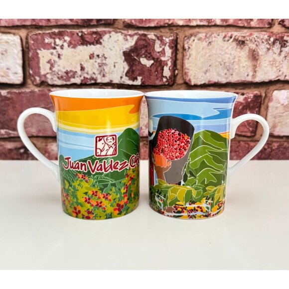 Juan Valdez Cafe Retro Coffee Mugs ~ Set of 2 - Picture 4 of 8